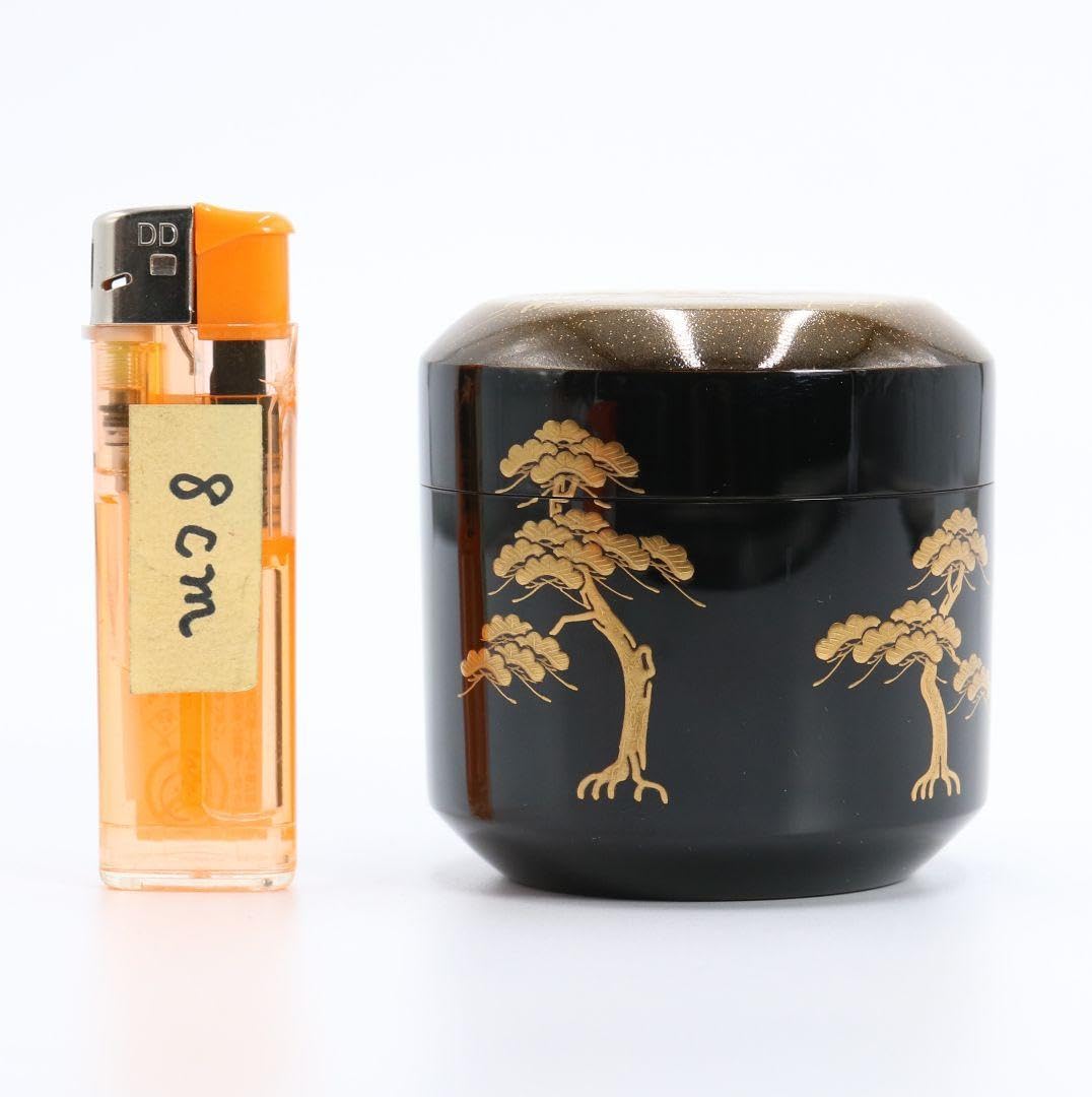 Amazon.co.jp: 北浜風月作 塩釜蒔絵雪吹 棗 輪島塗 金蒔絵 共箱 茶道具 