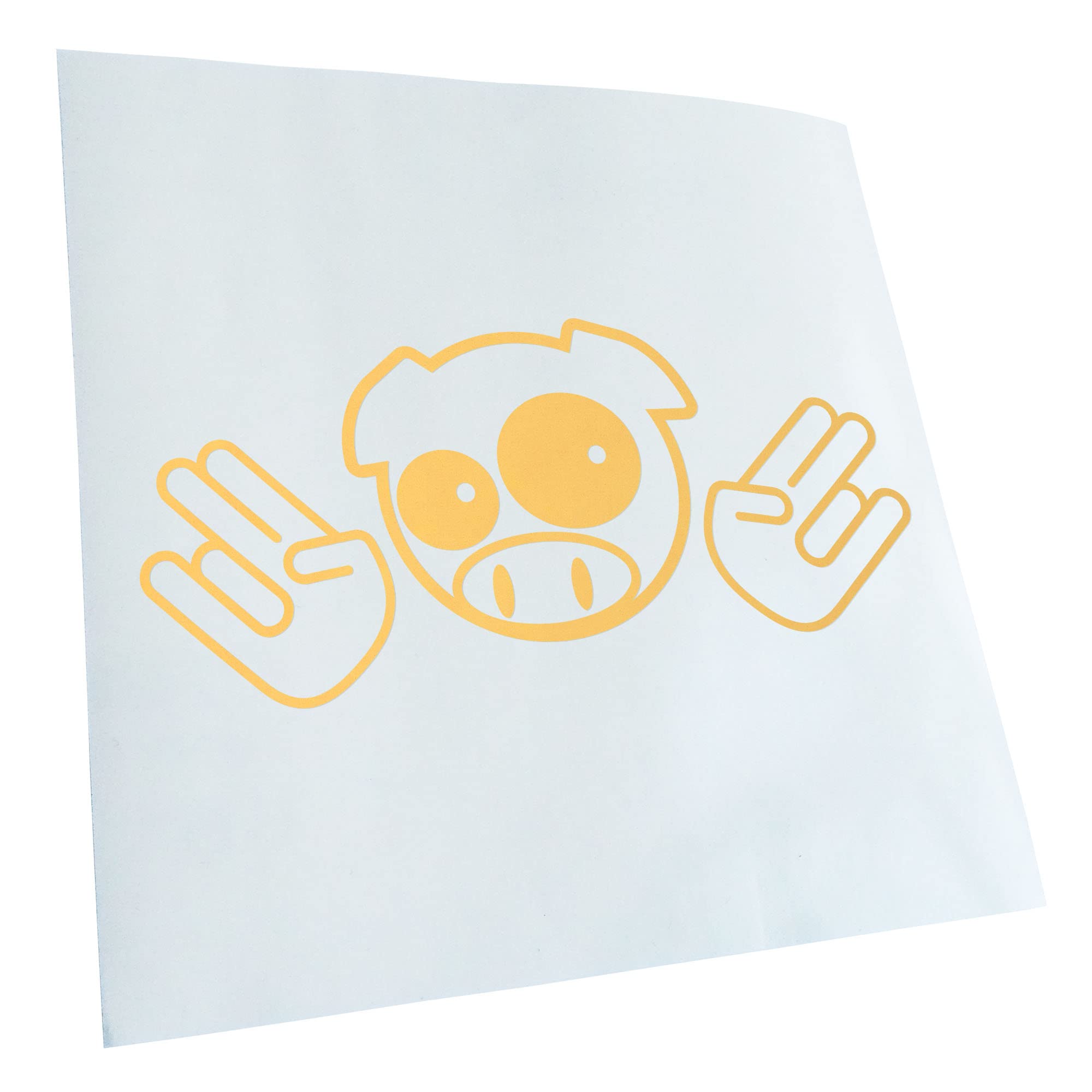 Kiwistar - Car Sticker - Gold Chrome - 50 x 50 cm JDM Pig Shocker - Rear Window Car Sticker Weatherproof for Car Truck Moped Truck - Sticker Exterior Self-Adhesive Tuning Accessories for Window