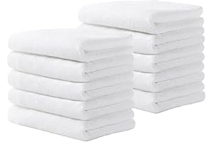 Yoofoss White Face Towels 10 Pack for Bathroom