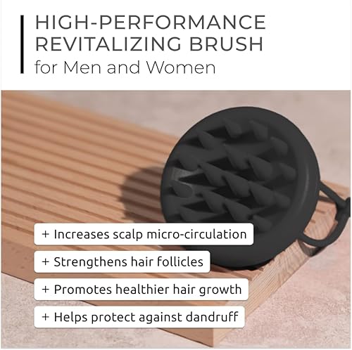Miniatura 2 de DS Labs - Cepillo revitalizante para el cuero cabelludo, champú masajeador de silicona para un cuero cabelludo más limpio, fresco y con sensación,