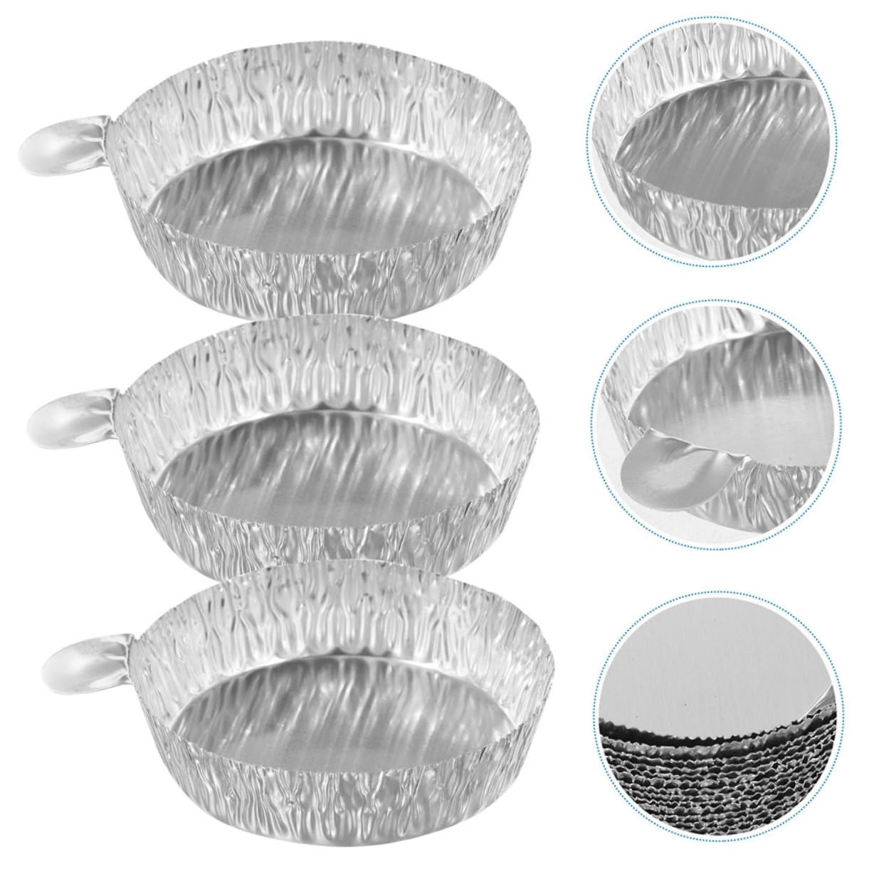 Tofficu 5 Series Platos De Pesaje De Aluminio Desechables Bandejas De Pesaje Con Asa Ingredientes Y Cocina 100 Piezas*5