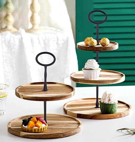 Miniatura 2 de Soporte de 3 niveles para cupcakes de 15 pulgadas, soporte ovalado de metal, soporte ovalado para hacer tú mismo para platos de frutas, soporte para