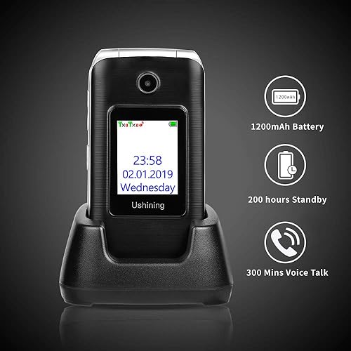 Miniatura 6 de USHINING Teléfono celular 3G desbloqueado para personas mayores con tarjeta SIM Speed Talk para personas mayores, teléfono básico para personas