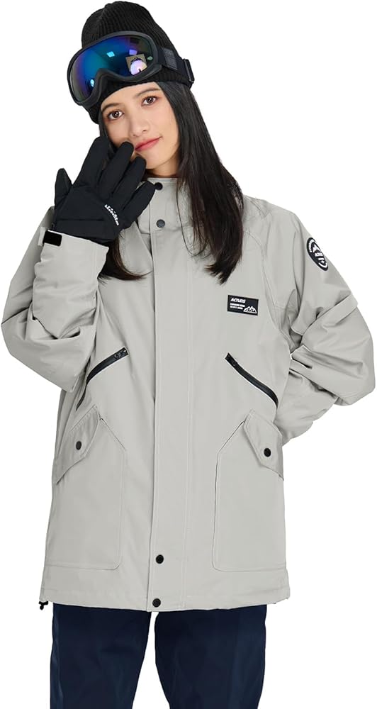 ホワイト グレー スノーボードジャケット Amazon.co.jp: [アクレイス] スキーウェア レディース スノーボード