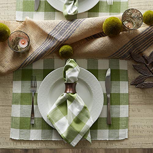 Dii Buffalo Check Collection, Classic Farmhouse Tabletop Set, Napkin Set, 20X20, Antique Green, 6 Piece #TOP4