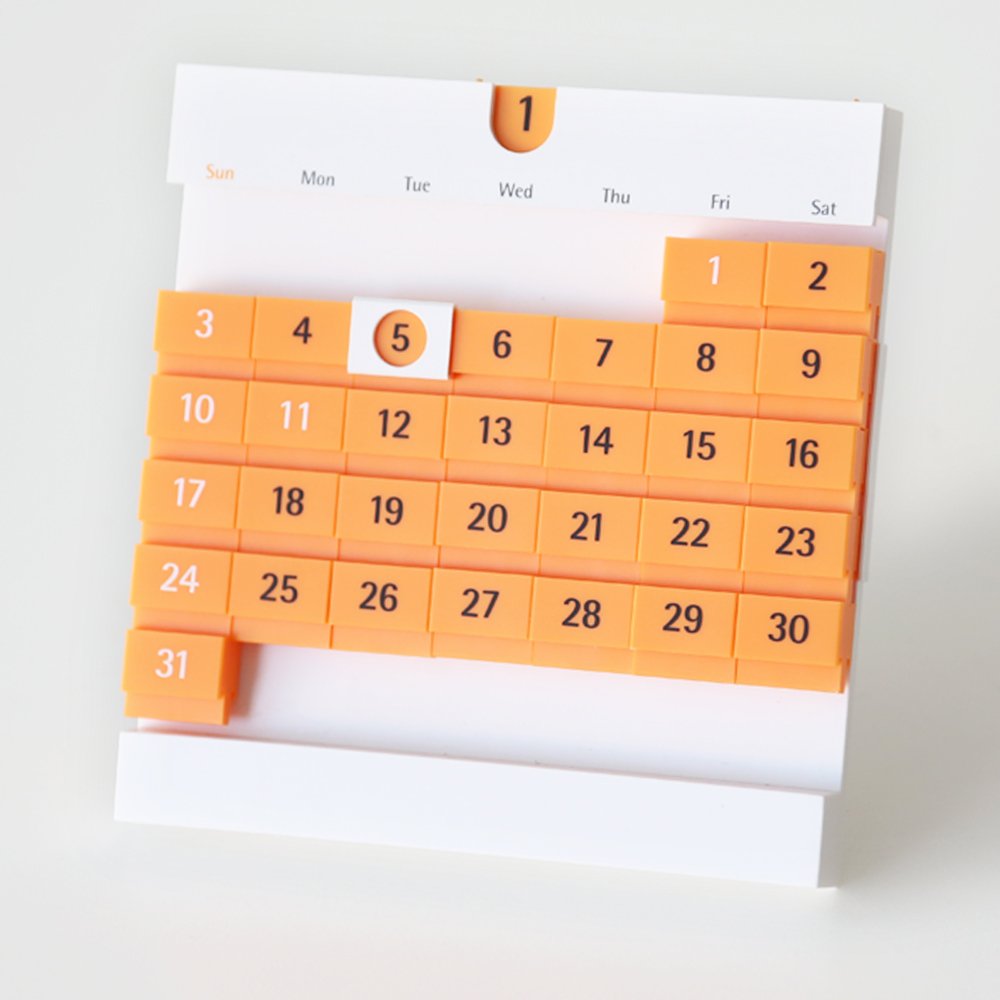 Amazon | 永久カレンダー デートブロック・ライト DBL-4・オレンジ