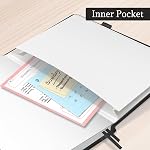 Lonely Oak Carnet de notes du Journal Linéaire, A5 Carnet de notes doublé de couverture rigide pour femmes & Les hommes, 120GSM Papier sans acide avec couverture rigide en cuir et poche intérieure, journal quotidien pour le travail (noir)
