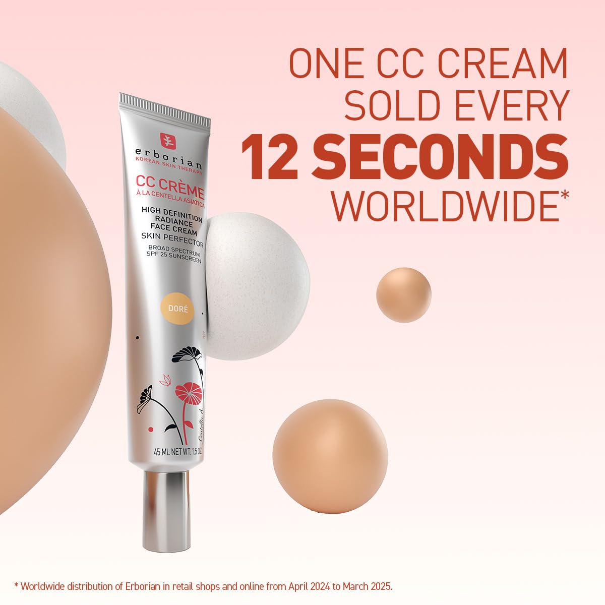 Crema CC correctora de color con centella asiática, Fair (Clair), corrector facial ligero multiusos con acabado iluminador que calma e hidrata - Perfector de la piel coreano SPF para el 9