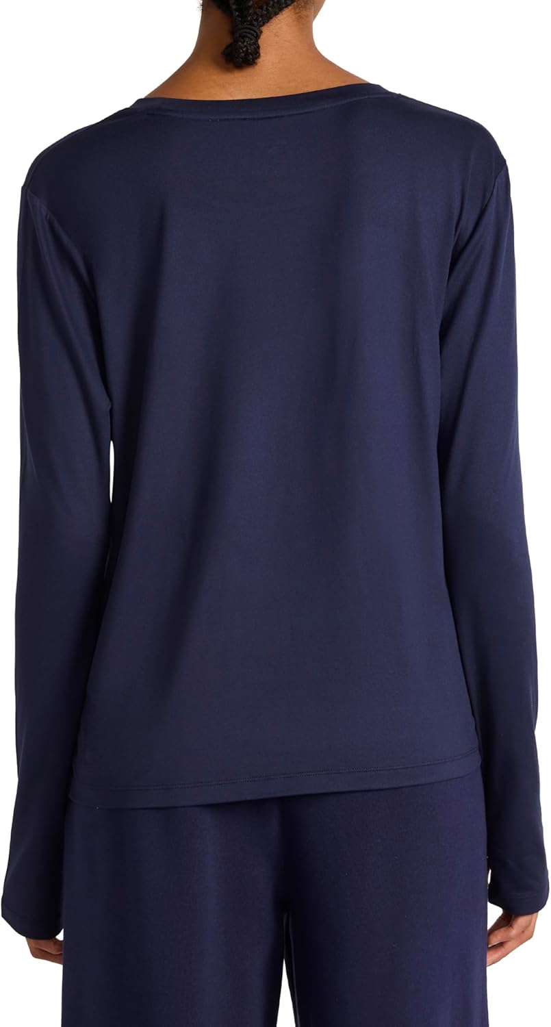Reebok Womens Long Sleeve Crewneck Top, Standard Fit, Lightweight Stretch Poly Marled Jersey Fabric - Image 2