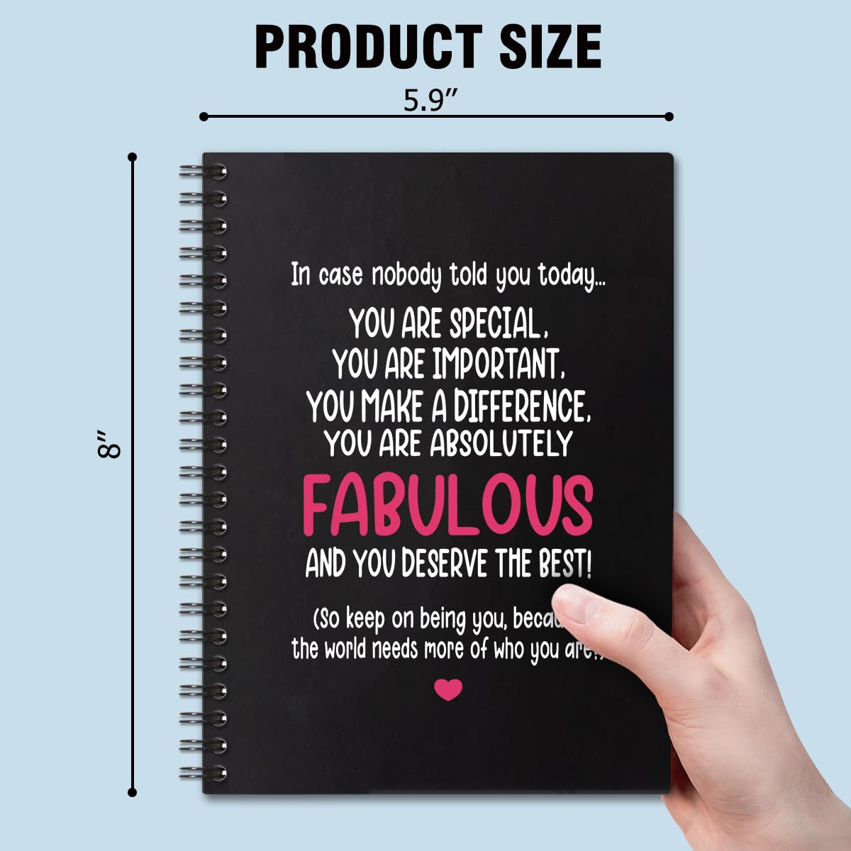 QYUVK You Are Absolutely Fabulous Hardcover 160 Seiten Blanko-Spiralnotizbücher 15,2 x 20,3 cm zum Schreiben und Zeichnen, lustiges schwarzes Tagebuch oder Tagebuch, Geschenk für Freunde, Mitarbeiter,
