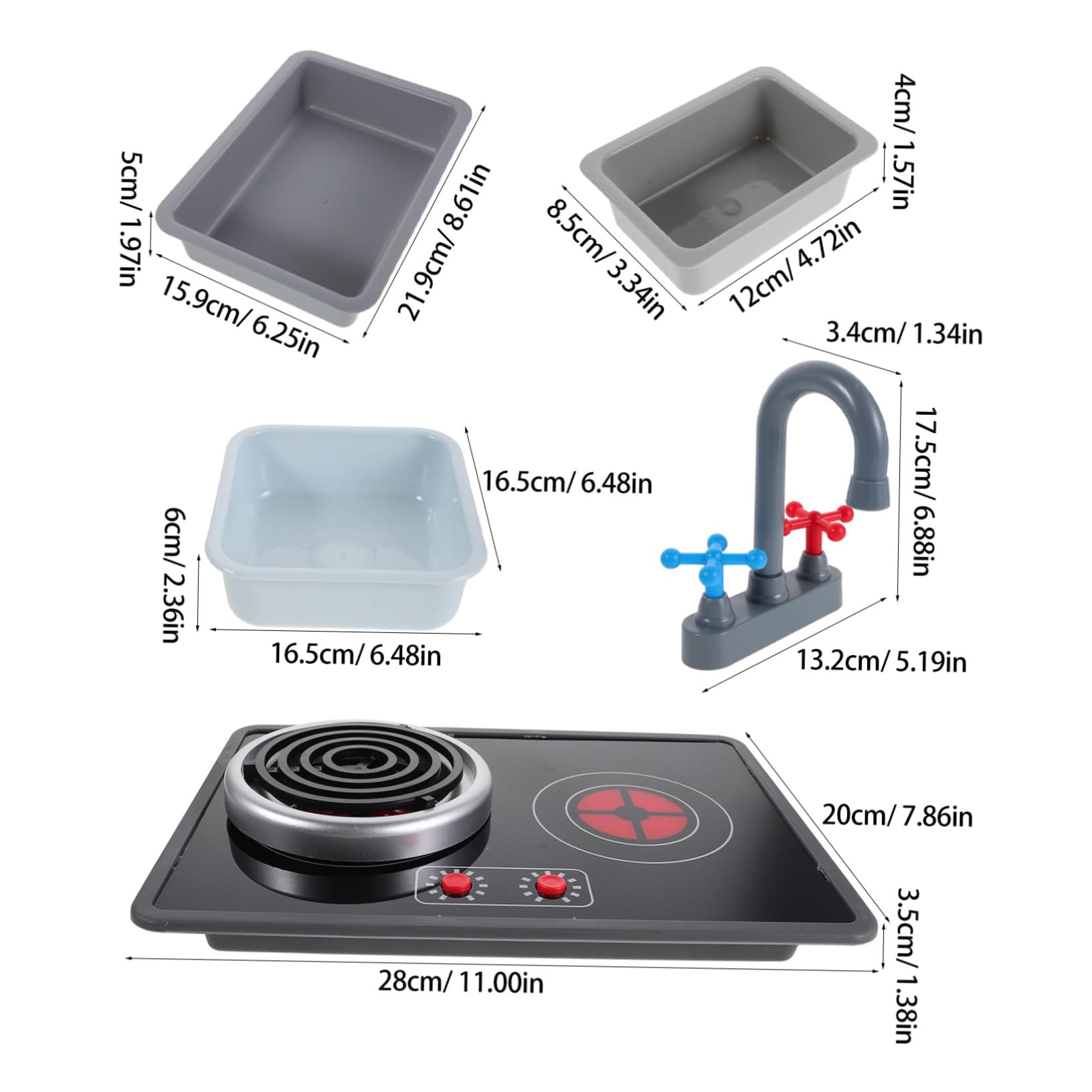 Toyvian 6 Giocattoli Per Giocare a Un Mini Cucina Per Fingere Accessori Plastica
