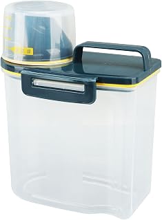 1.5kg Airtight Rice Containers Cereal Dry Food Flour Bucket, Airtight Pet Food Storage Containers with Measuring Cup Grade Clear Plastic Kitchen and Pantry (1.5kg Green)