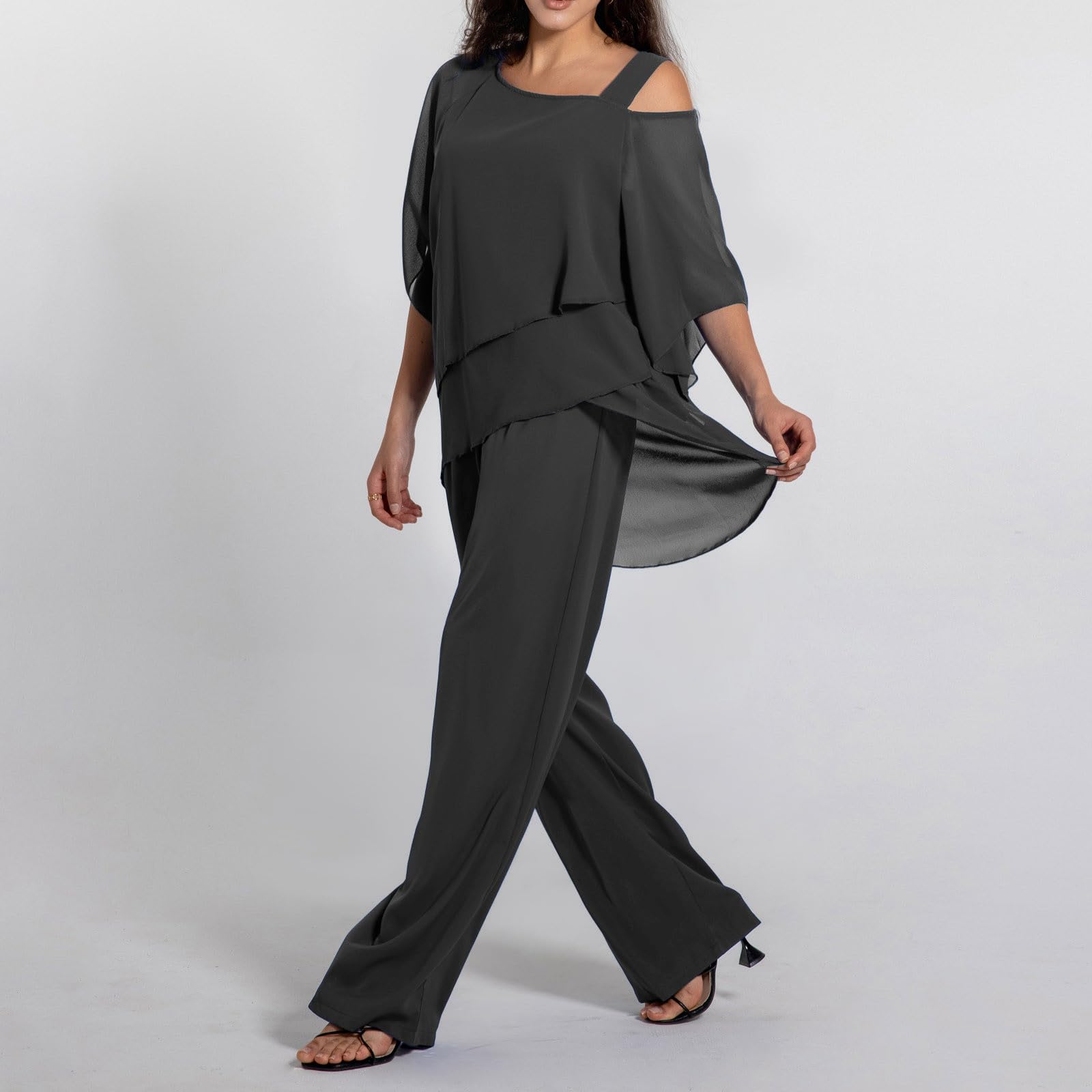 Generisch 2025 Mujer Casual Hombro Irregular Fiesta Elegante Conjunto Dos Piezas Pantalones Cortos Poledance