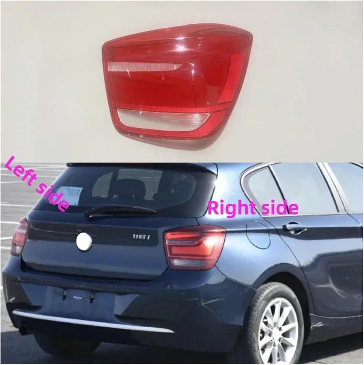 Compatible For BMW 1 Series F20 2012 2013 2014 Rear Taillight Shell Brake Lights Shell Taillight Glass Replacement Auto Rear Shell Cover(Left side)