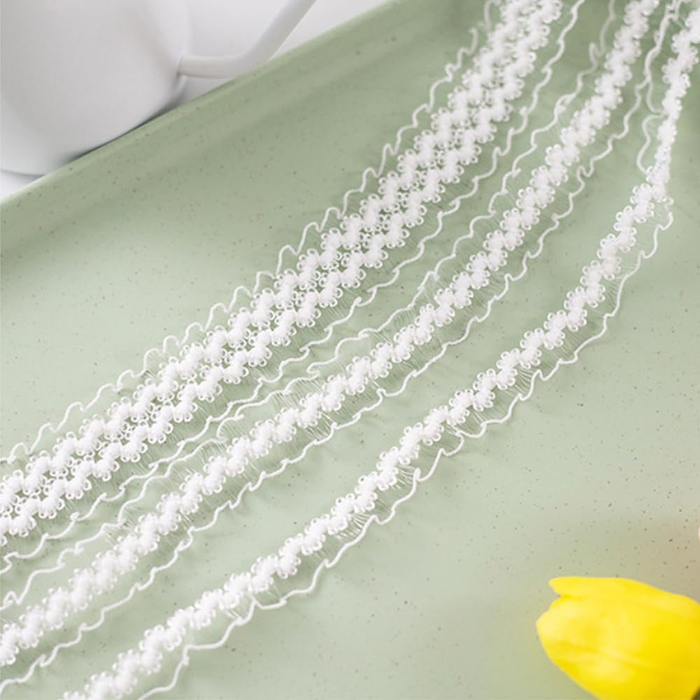 Ruban En Dentelle élastique De 2,5 Cm - Motif Floral Vintage Extensible - Bordure En Dentelle - Ruban Décoratif En Dentelle Pour Couture, Bricolage