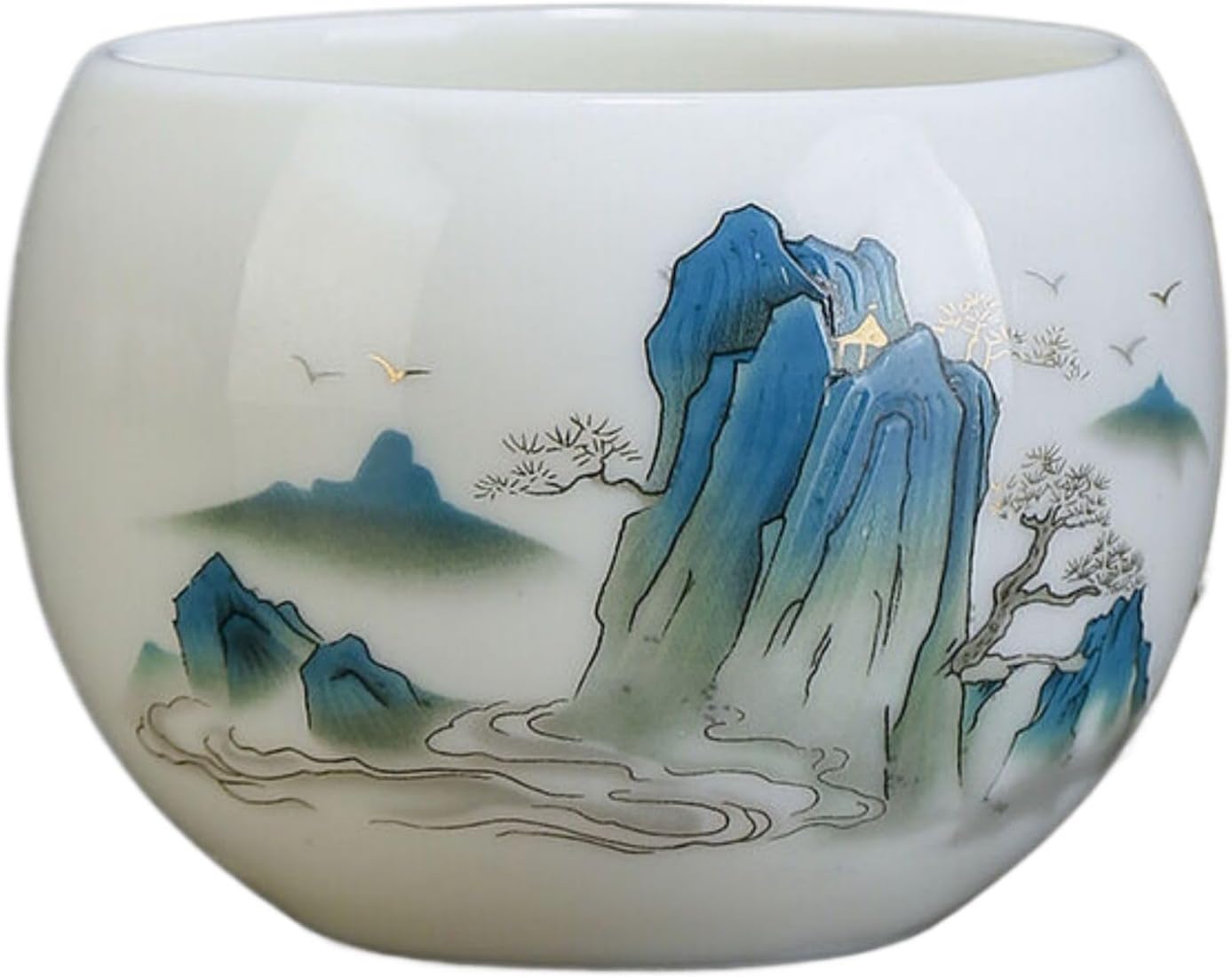 P-O1295 茶杯 Tea Sharing Cup, Kungfu Tea Pitcher. Jingdezhen Ceramic Tea Sets 陶瓷鎏银功夫茶具高档茶盏 建盏玉汝瓷主人杯