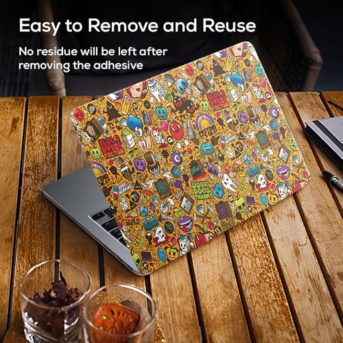 Image of Laptop Skin /Sticker /Cover Bubble-Free| Laminated| Removable| HD Quality Sticker for Laptops Upto 15.6 Inches Compatible with Hp /Dell /Acer /Lenovo /Asus etc.(Cartoon-208)