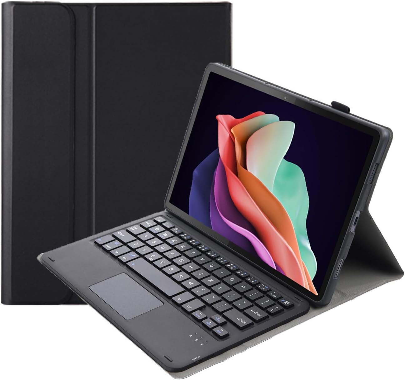 Tablet Keyboard, Cutout Keyboard with Magnetic Case Pencil Holder, Modern, Full for Tab P11 2nd Gen Pad Plus 2023 (Black)