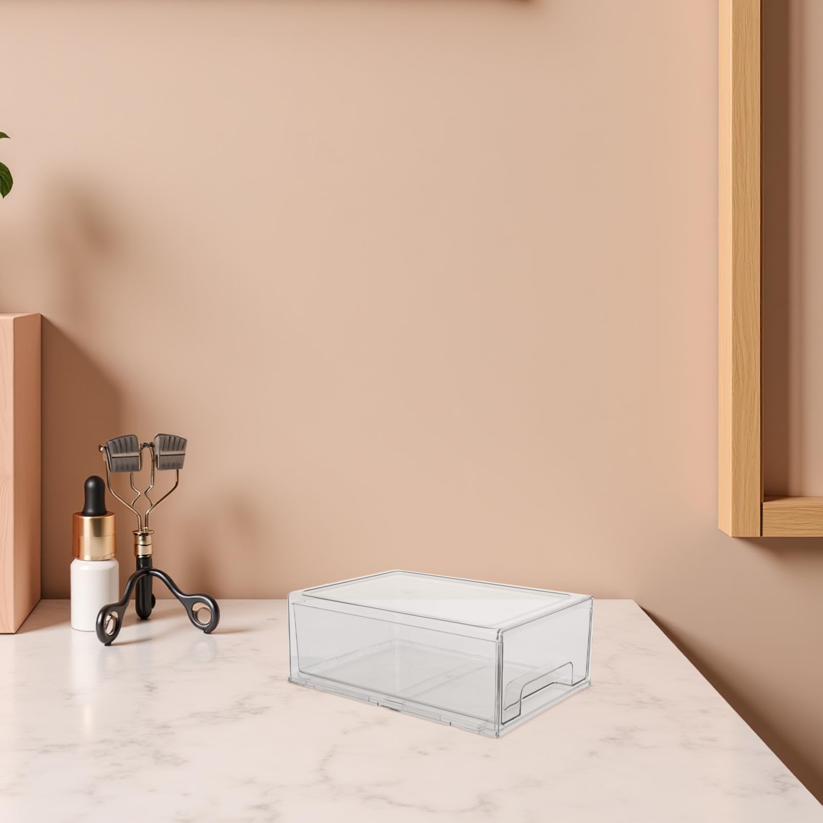 Caja de Almacenamiento Transparente Apilable de Acrílico Organizador de Tocador para Cosméticos y Joyas Contenedor de Escritorio para Papelería de Oficina