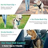 Vista 2 de Arnés para perro, arnés sin tirones para mascotas con 2 clips para correa, chaleco acolchado suave ajustable para perro, chaleco Oxford reflectante
