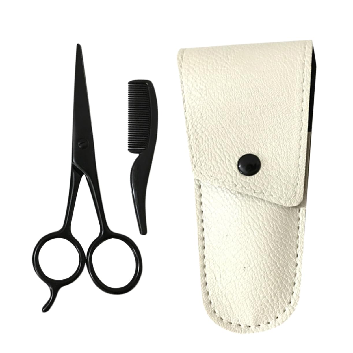 Healeved 9piezas Tijeras Para Barba De Acero Inoxidable Kit De Cuidado Personal Pequeñas Tijeras De Precisión Funda De Cuero y Peine Para Barba Herramienta De Estilo y Recorte Para