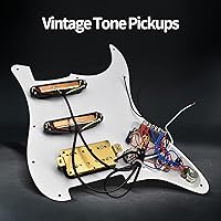 Vista 3 de Colaxi Repuesto de pastilla de guitarra, resistente, fácil instalación, cargado, precableado, práctico blanco, duradero para piezas de guitarra