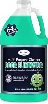 Multi Purpose Cleaner Pet Odor eliminator 64oz - Concentrate MAKES 32 GALLON - MADE IN USA- pH Neutral - Strong Floor Cleaner Odor eliminator - Stain Remover Cleaner & Deodorant 64 Fl Oz, Sky Breeze