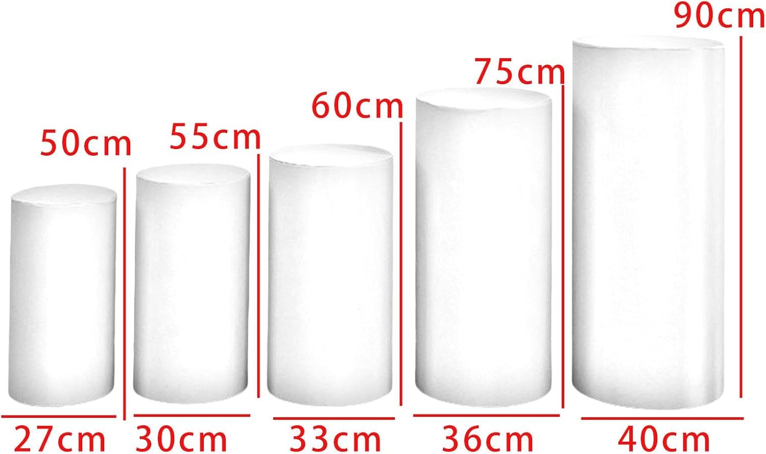 Almencla 5Pcs Plinth Stand Pillar Covers Cylinder Plinth Covers Party Supplies Soft Cylinder Pedestal Covers for Birthday Thanksgiving, Wood Grain