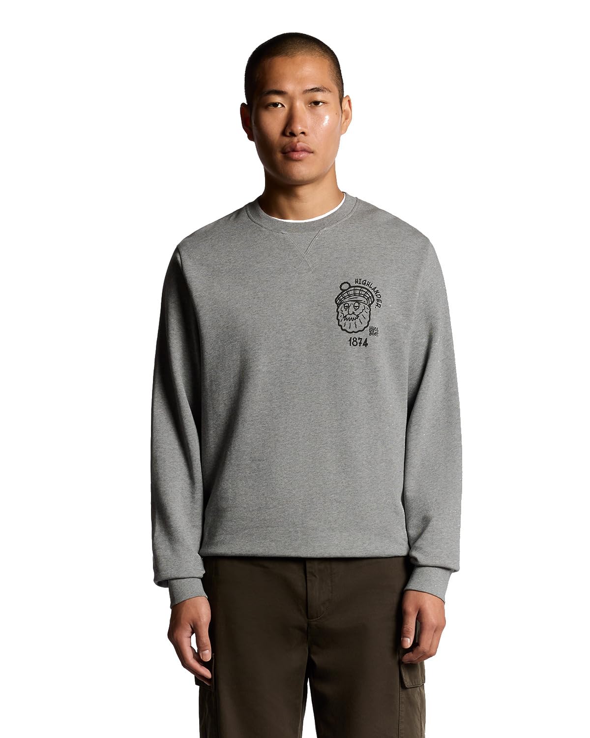 Lyle & Scott Mid Layers Highlander Graphic Sweatshirt T28 Mid Grey Marl, M