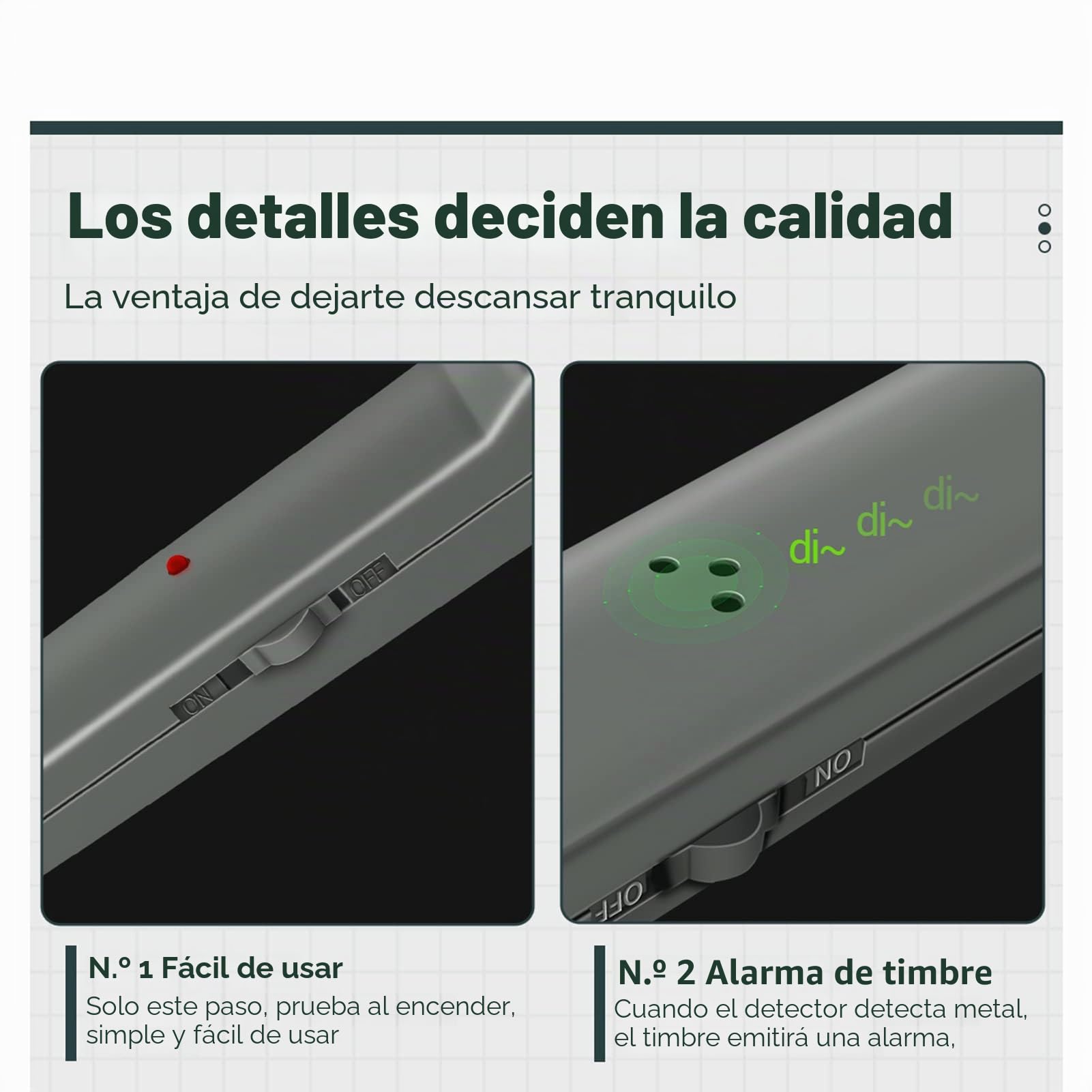 BuyWeek Detector de Metales Detector Portátil Pinpointer, DM3004A de Mano Sensibilidad Ajustable para Buceo Lecho Marino