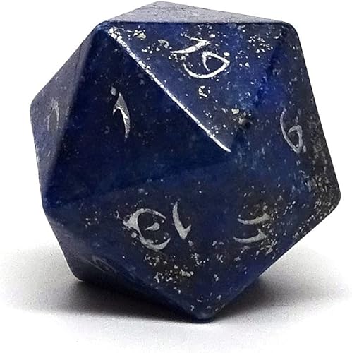 Miniatura 8 de Dados de piedra semipreciosa D20 individuales con fuente Elvenkind (howlita blanca)