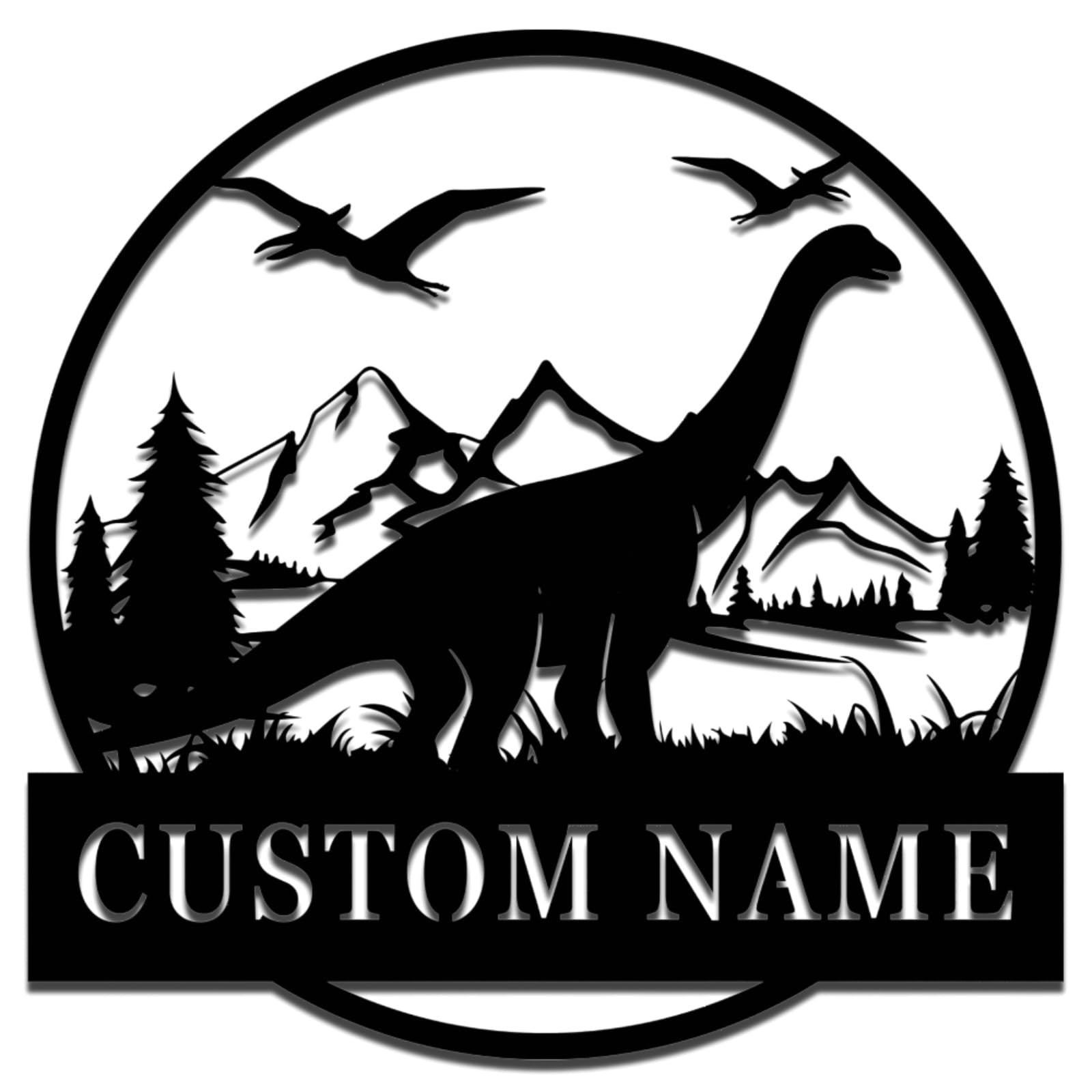 Personalised Dinosaur Metal Sign,Custom Name Sign Metal Wall Art,Indoor Outdoor Home Dinosaur Shed Signs,Gift for Kid,Boy style 1