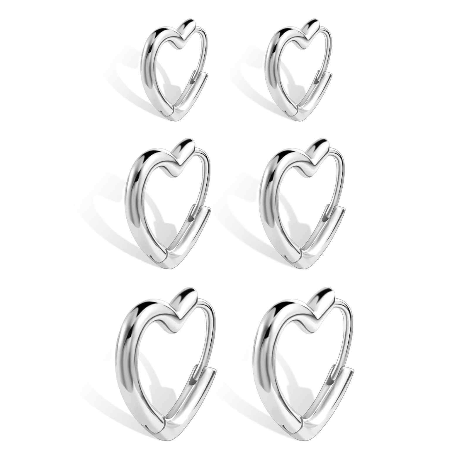 ALEXCRAFT 4 Paia Orecchini a Cerchio Argento 925 in Oro 14K/Oro Ipoallergenici per Fori Multipli con Confezione