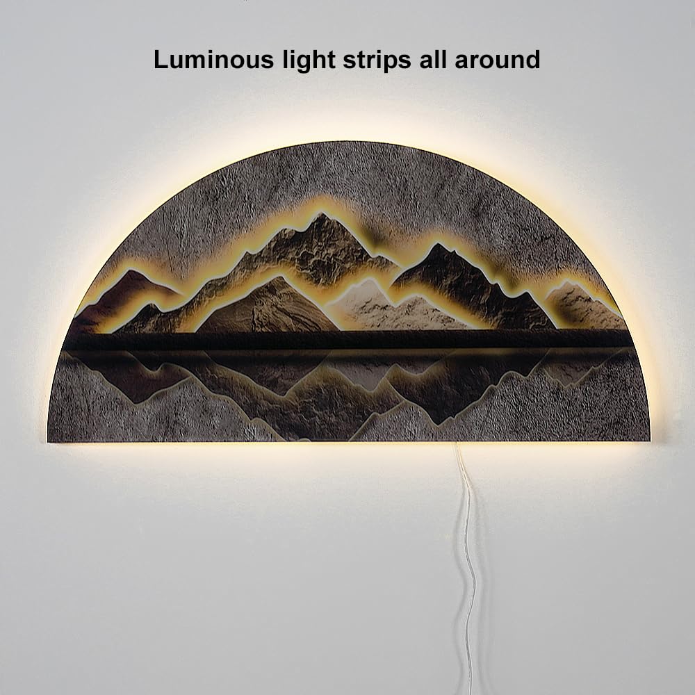 Amazon.com: homary LED Lighted Modern Abstract Mountain Wall Art
