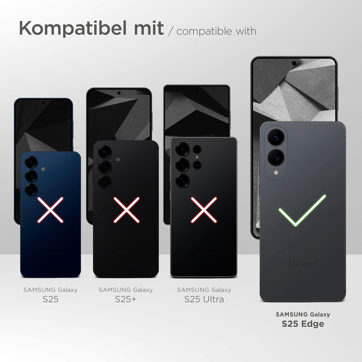 moex Set 4 in 1 per Samsung Galaxy S25 Edge con 3 pellicole protettive, scomparto per carte di credito, custodia a libro e pellicola FlexProtect, protezione completa a 360°, colore nero
