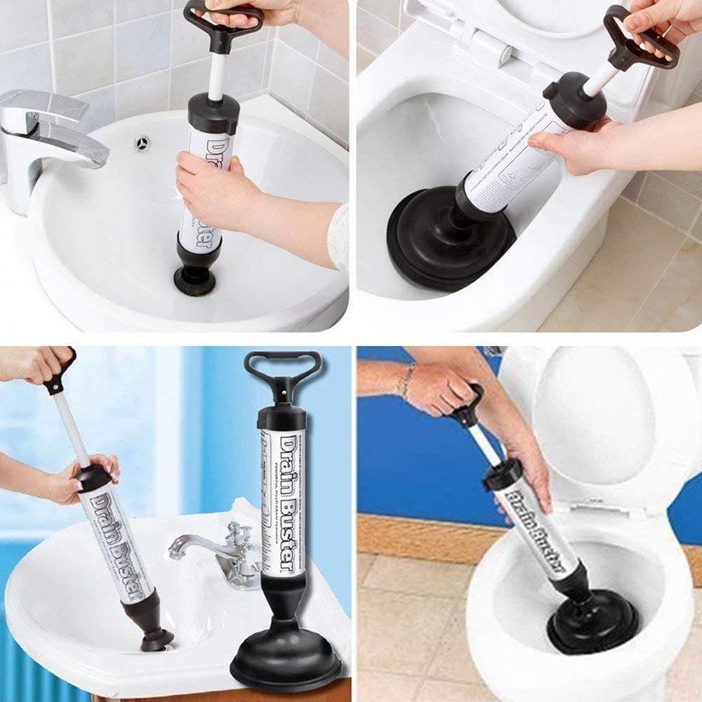 Hodgson Trading Multi Drain Buster Two Head Powerful Toilet Sink Plunger Clog Sucker Drain Remover Unclogger