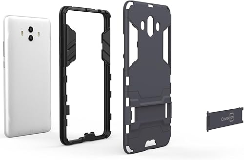 Miniatura 4 de Funda para Huawei Mate 10, CoverON Shadow Armor Series, estilo moderno, delgada, rígida, híbrida con función atril para Huawei Mate 10, color azul