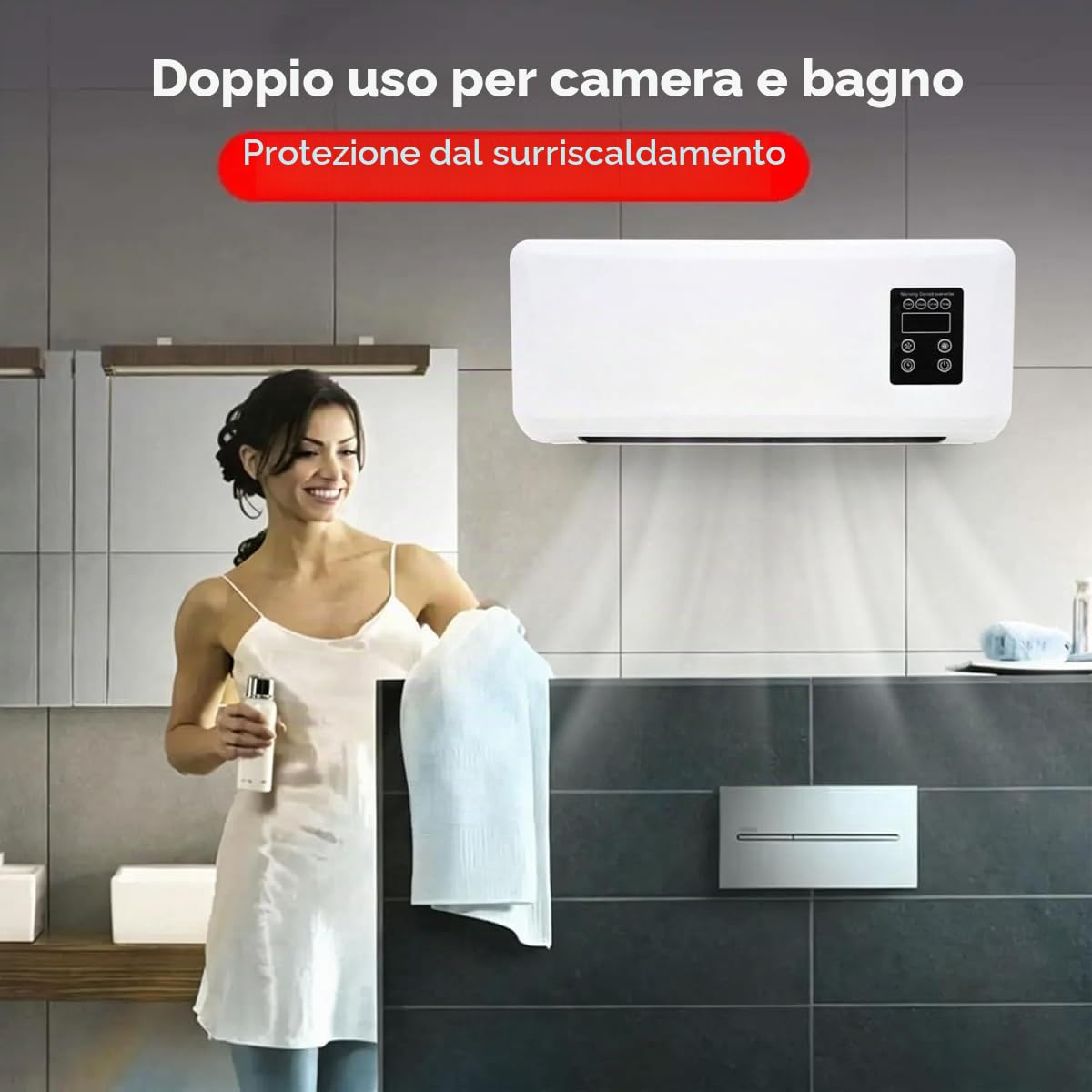 Climatizzatore Portatile Senza Condotto Senza Finestra - Condizionatore d'Aria 3-In-1 da Parete con Ventilatore Senza Pale e Telecomando - Sistema Split Facile da Installare