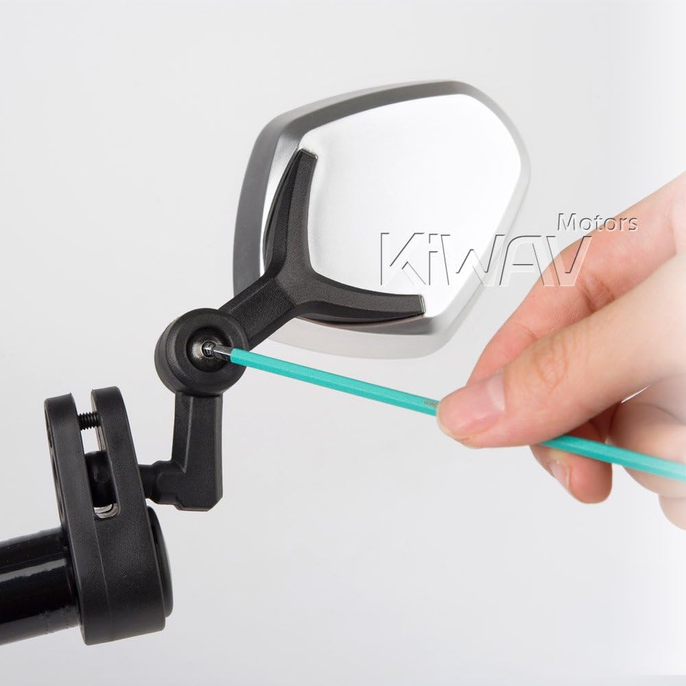 KiWAV Bicycle Bar End Mirrors Petal Silver Compatible for MTB Mountain Road Bike fit 7/8" Hollow Handlebar Sold as a Pair