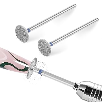 JIEYAO 2 Pcs Flat Nail Drill Bits, Sanding Disc Nail Drill Bits, Electric Cuticle Drill Bit Foot File Replacement Head Foot Callus Remover Pedicure Supplies Mini Sanding Bands for Manicure#103