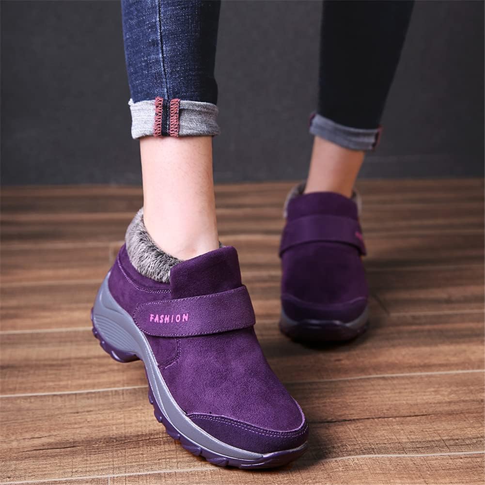 LEADER SHOW Women's Casual Comfort Walking Shoes Stylish Non-Slip Platform Work Sneakers