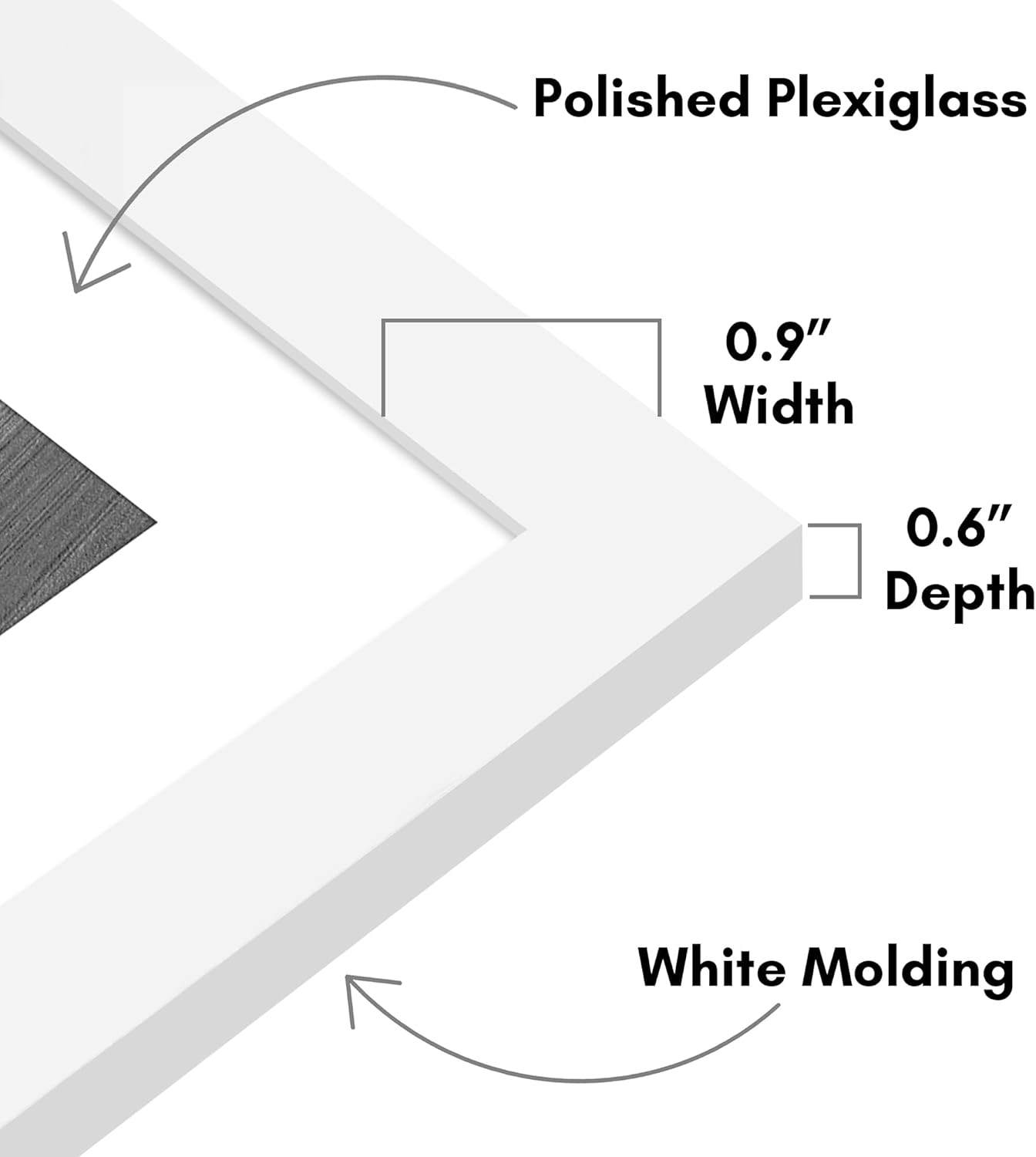 Americanflat 9x9 Picture Frame with Polished Plexiglass - Set of 2 - Use as 6x6 Frame with Mat or Display 9x9 Photo Without Mat - Galleria Collection - Square Frames for Tabletop and Wall - White