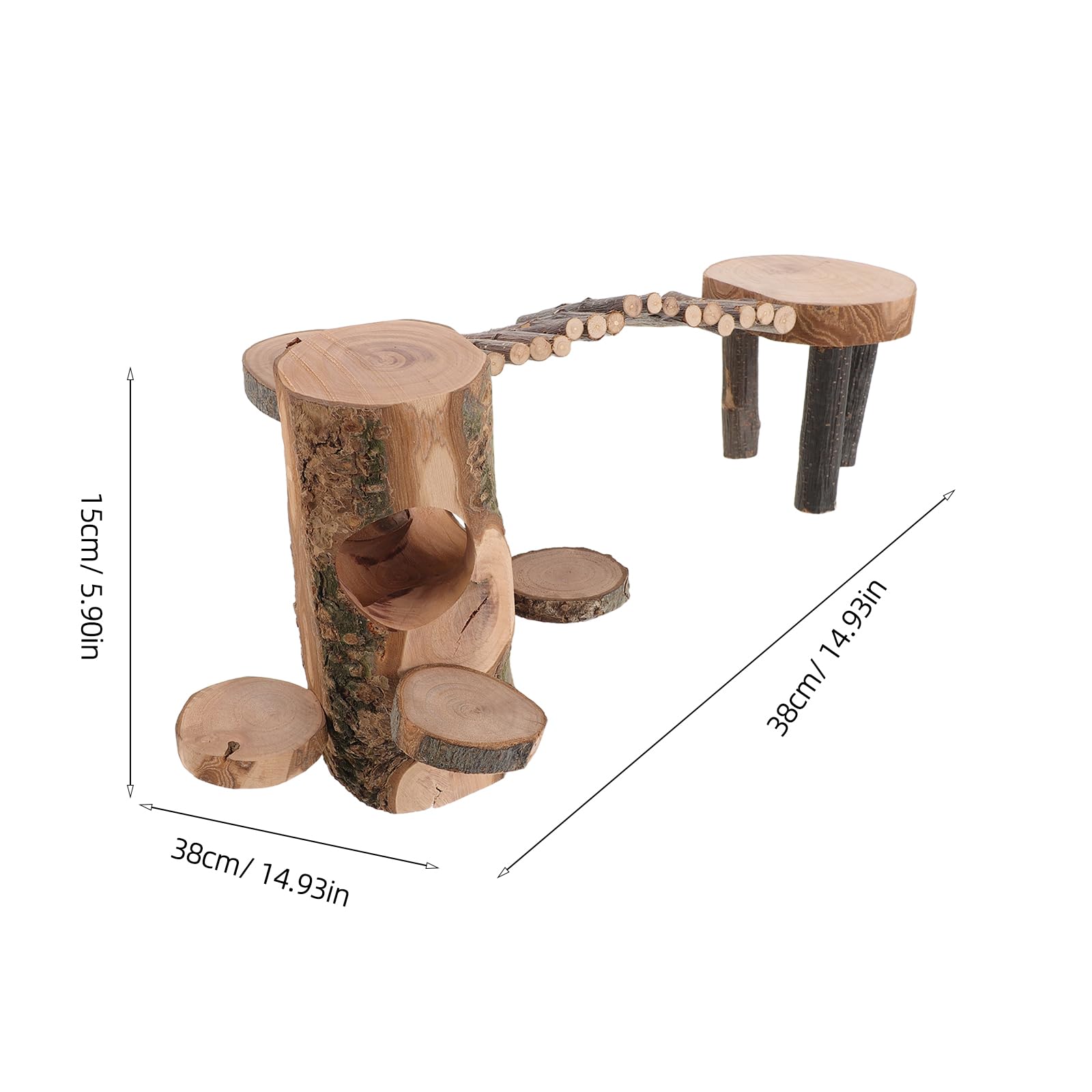 GALPADA Piccola Scala in Legno per Criceti con Piattaforma di Gioco e Nascondiglio, Giocattolo da Masticare per Piccoli Animali Domestici come Cincillà e Conigli, Supporto per Attività