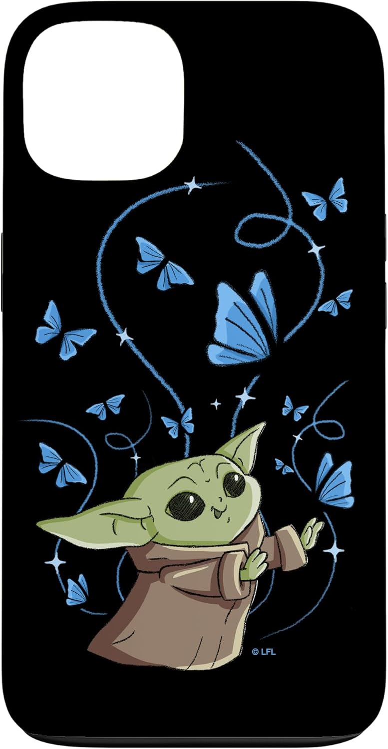 Star Wars The Mandalorian The Child with Blue Butterflies Case for iPhone 14