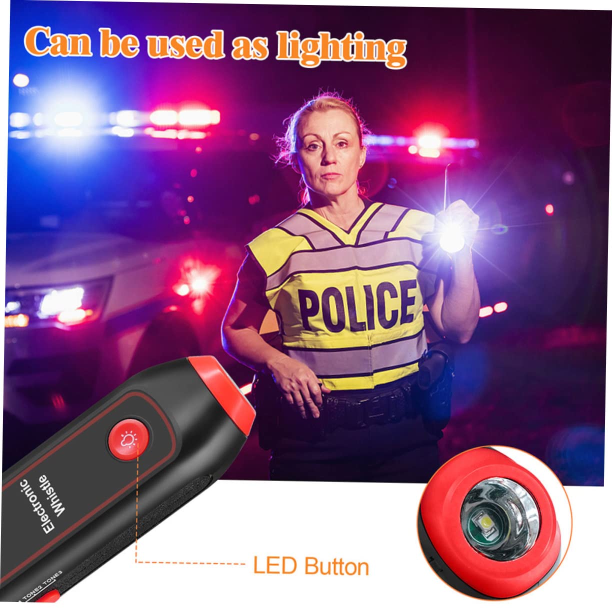 ULTECHNOVO 2 Pezzi 3 Fischietti Portatili con Suono Elettronico LED Luce 3 Toni per Allenatori Arbitri Insegnanti Uso Esterno