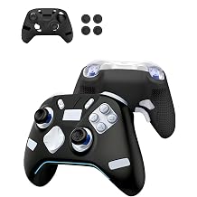 for FLYDIGI Apex 5 Silicone Grip Case+Thumb Grips*4,Soft Skin Silicone Joystick Caps Full Protective Case Cover with FLYDIGI Apex 5-Black