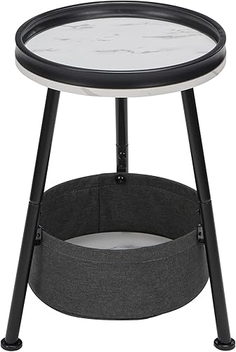 Miniatura 9 de Mesa auxiliar redonda, mesa redonda de sofá de 11.8 x 17.8 pies, mesa redonda pequeña, mesa de centro pequeña, sala de estar, dormitorio