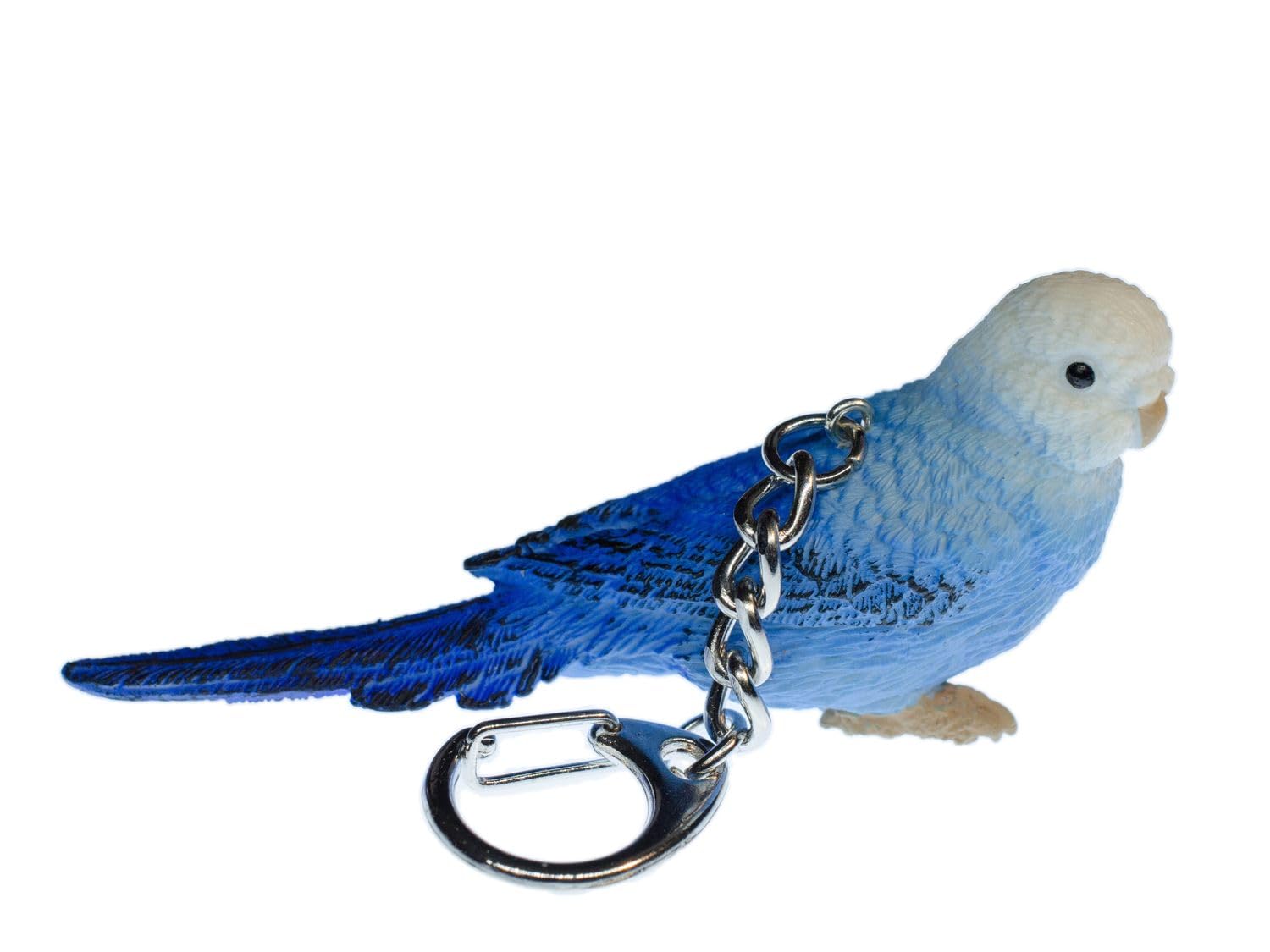 Miniblings Budgie Key Ring Chain Bird Blue