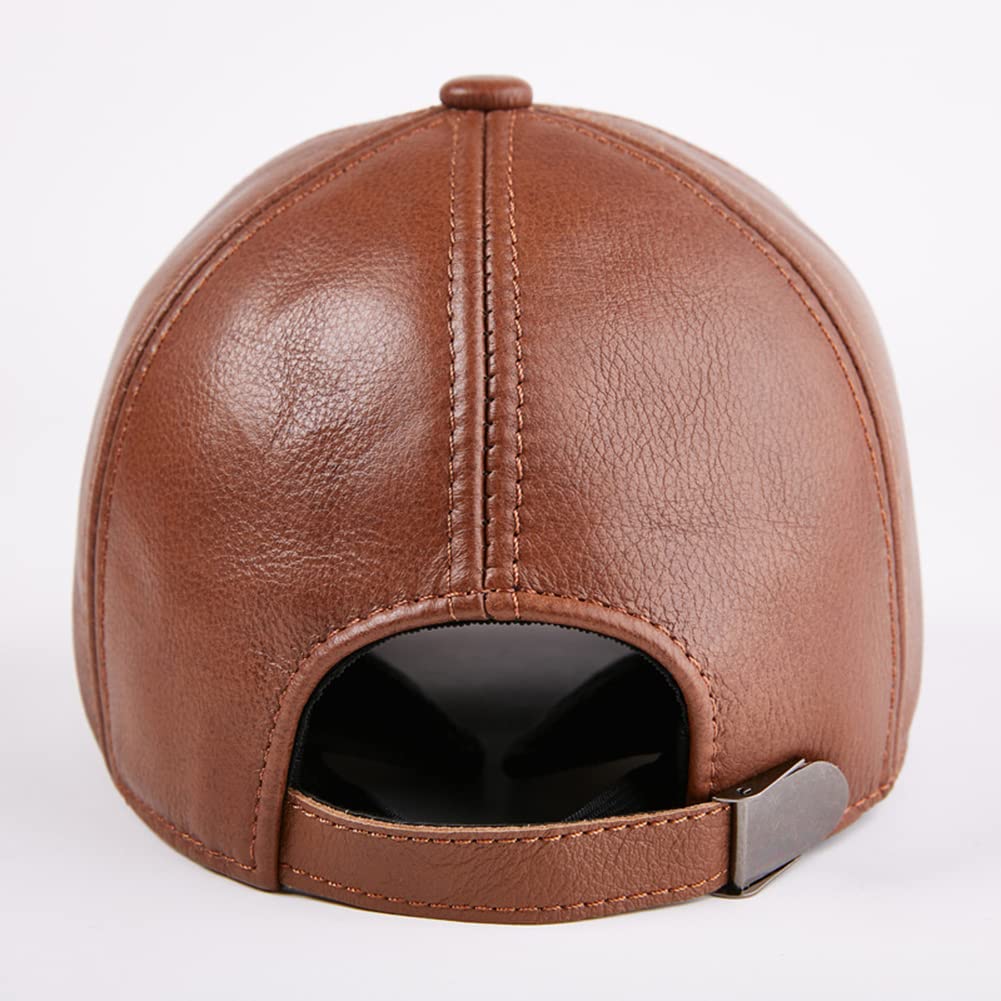 Cappello da Baseball in Pelle Cappello di Hip Hop - Cappello Uomo Donna - Unisex Regolabili Berretto da Baseball