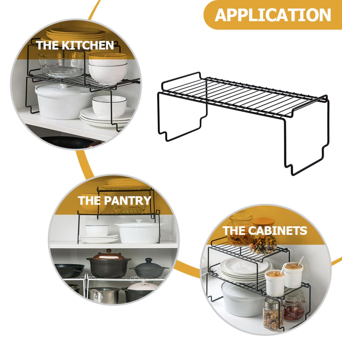 NUOBESTY Stapelfähiger Eisen Gewürzregal Organizer Großformat Schwarzer Küchen und Arbeitsplatten Organizer für Gewürzdosen und Vorräte